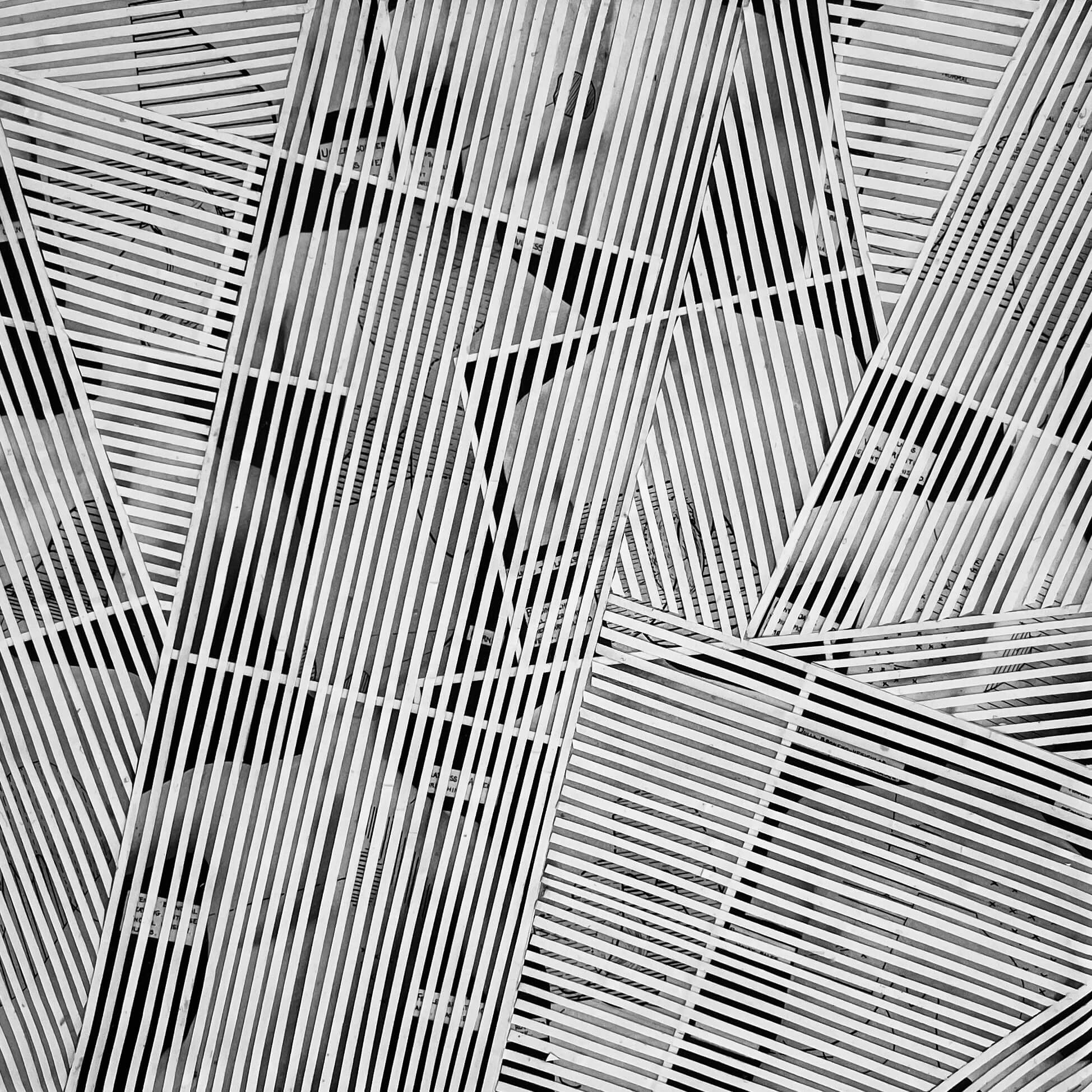 Drawing of overlapping geometric stripes